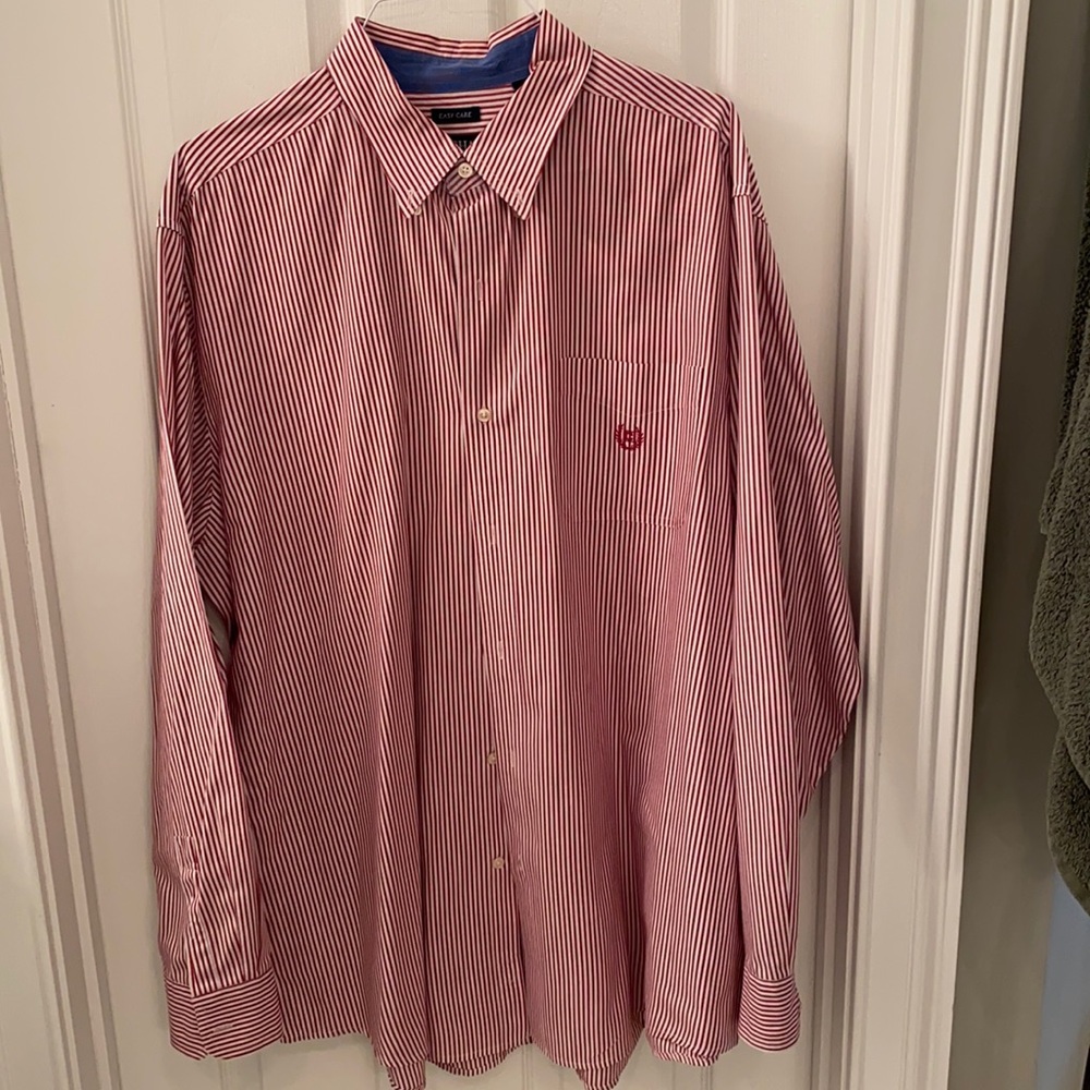 Chaps 2xt Red And White Button Up - image 1
